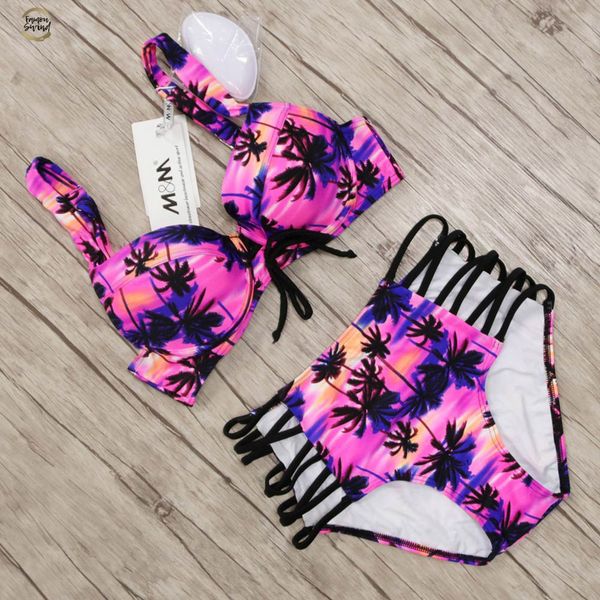 bandage swimsuit high waist bikinis women palm print push up swimwear female beachwear bathing suit maillot de bain, White;black
bandage swimsuit high waist bikinis women palm print push up swimwear female beachwear bathing suit maillot de bain, White;black