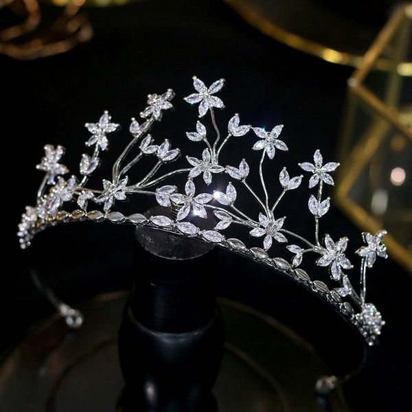 cz wedding crown earrings zirconia flower headdress set crown and headdress wedding hair accessories, Golden;white
cz wedding crown earrings zirconia flower headdress set crown and headdress wedding hair accessories, Golden;white