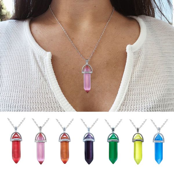 hexagonal column necklaces pendants fashion natural stone pink imitation crystal pendant necklace for women jewelry, Silver
hexagonal column necklaces pendants fashion natural stone pink imitation crystal pendant necklace for women jewelry, Silver