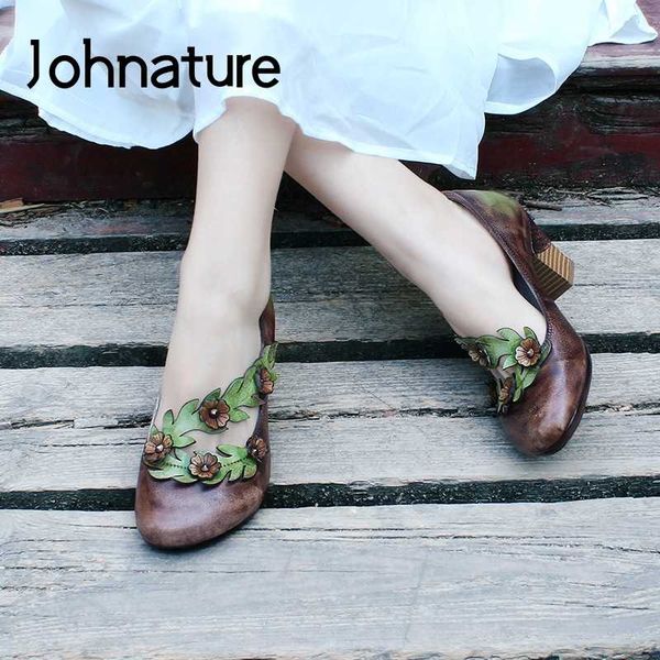 dress shoes johnature high heels 2021 spring pumps women genuine leather buckle strap retro flower platform ladies, Black
dress shoes johnature high heels 2021 spring pumps women genuine leather buckle strap retro flower platform ladies, Black