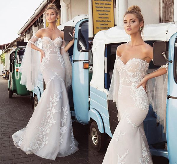 2020 fashion mermaid wedding dress strapless 2019 lace appliques detachable sleeves boho bridal gowns wedding gowns, White
2020 fashion mermaid wedding dress strapless 2019 lace appliques detachable sleeves boho bridal gowns wedding gowns, White