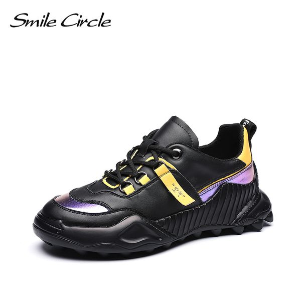 smile circle women sneakers flat platform shoes white casual round toe lace-up damping shoes ladies autumn, Black
smile circle women sneakers flat platform shoes white casual round toe lace-up damping shoes ladies autumn, Black