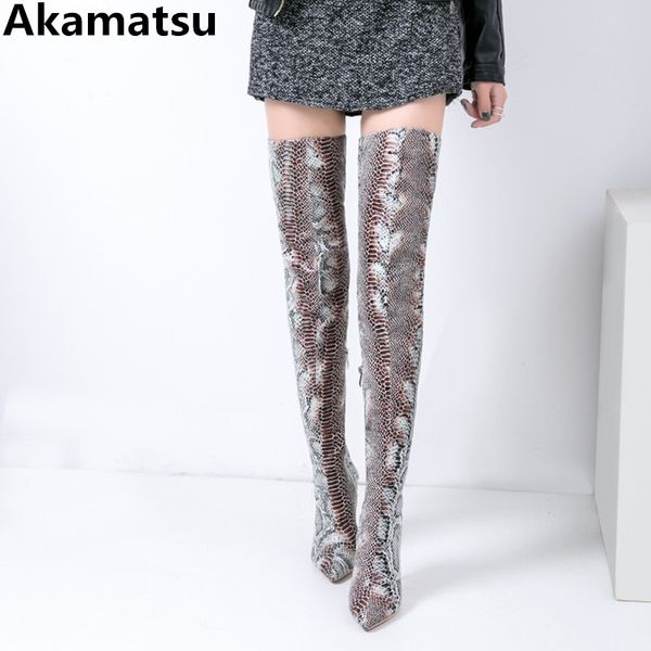 akamatsu bota feminina python skin crotch leather thigh high heel long booties pointed toe overknee boots woman, Black
akamatsu bota feminina python skin crotch leather thigh high heel long booties pointed toe overknee boots woman, Black