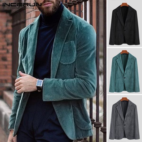 incerun fashion men blazers corduroy coats long sleeve solid outerwear casual business streetwear blazer suits jackets men 2019, White;black
incerun fashion men blazers corduroy coats long sleeve solid outerwear casual business streetwear blazer suits jackets men 2019, White;black