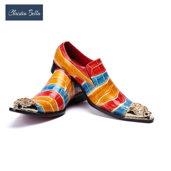 christia bella luxury metal design printing leather casual shoes men pointed toe loafers slip on evening party dress shoes, Black
christia bella luxury metal design printing leather casual shoes men pointed toe loafers slip on evening party dress shoes, Black