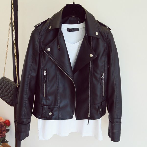 female 2019 new design spring autumn pu leather jacket faux soft leather coat slim black rivet zipper motorcycle pink jackets
female 2019 new design spring autumn pu leather jacket faux soft leather coat slim black rivet zipper motorcycle pink jackets