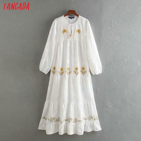 tangada women floral embroidery white maxi dress vintage long sleeve bow 2020 females long dresses vestidos ce204, Black;gray
tangada women floral embroidery white maxi dress vintage long sleeve bow 2020 females long dresses vestidos ce204, Black;gray