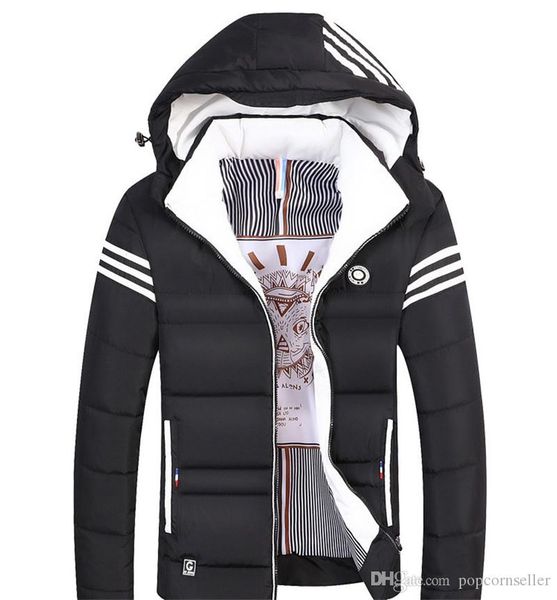 men hooded designer down jacket slimming body thickening plus size cotton padded suit mens fashion apparel, Black
men hooded designer down jacket slimming body thickening plus size cotton padded suit mens fashion apparel, Black