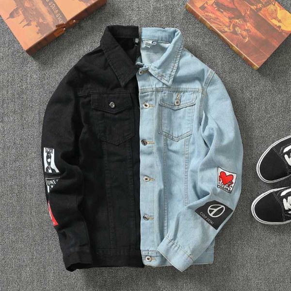 men stylish autumn denim jacket cowboy slim fit bomber outwear jacket denim coat clothing men's jean hip hop print coat, Black;brown
men stylish autumn denim jacket cowboy slim fit bomber outwear jacket denim coat clothing men's jean hip hop print coat, Black;brown