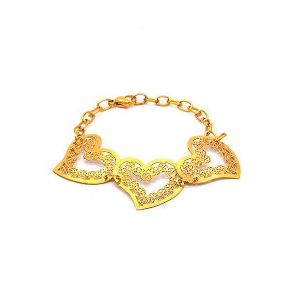 stainless steel gold bracelets heart flowers engraved creativity feature for women br04274, Black
stainless steel gold bracelets heart flowers engraved creativity feature for women br04274, Black