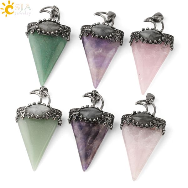 csja natural stone triangle pendant necklace antique silver-color crown moon labradorite geometric women men trendy jewelry g324
csja natural stone triangle pendant necklace antique silver-color crown moon labradorite geometric women men trendy jewelry g324