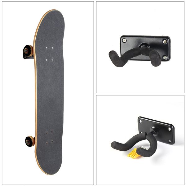 2 pack skateboard storage rack/wall mount hanger display hook - great for sports equipment
2 pack skateboard storage rack/wall mount hanger display hook - great for sports equipment