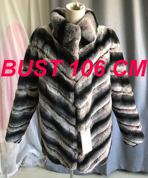 maylofuer all real rex fur coat chinchilla brown color, Black 
maylofuer all real rex fur coat chinchilla brown color, Black