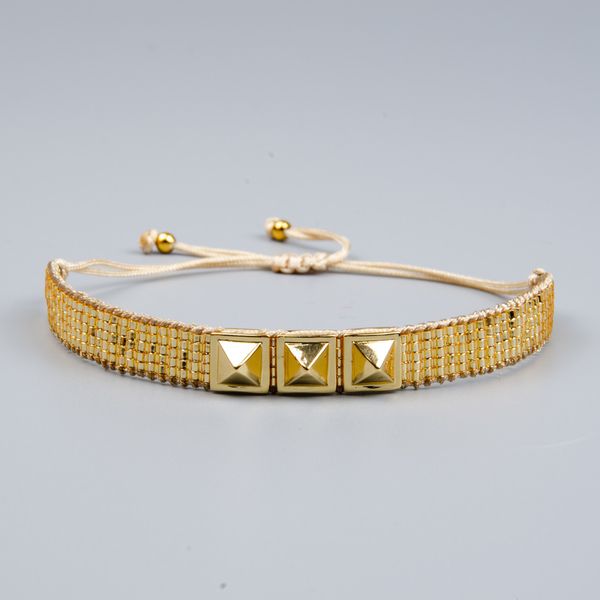 oaiite miyuki rivet woven bracelet women fashion bracelet women gift, Golden;silver
oaiite miyuki rivet woven bracelet women fashion bracelet women gift, Golden;silver