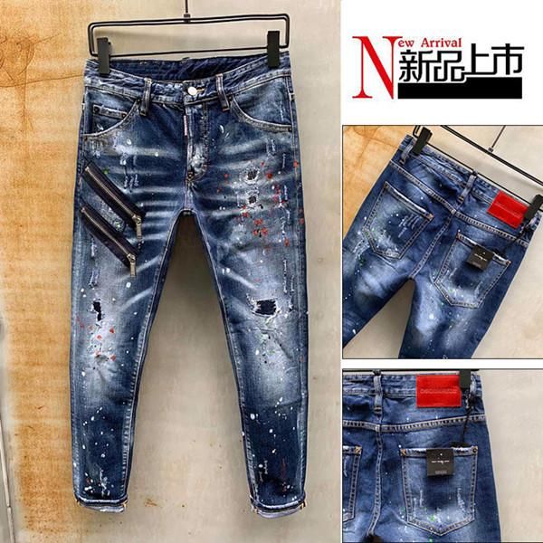 mens distressed ripped biker jeans slim fit motorcycle biker denim for fashion designer hip hop jeans de marque pour hommes luxury pants, Blue
mens distressed ripped biker jeans slim fit motorcycle biker denim for fashion designer hip hop jeans de marque pour hommes luxury pants, Blue