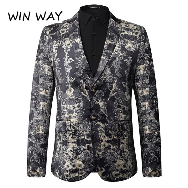 win way new mens fashion brand blazer men spring autumn black print suit male fancy slim fit jacket banquet host costume, White;black
win way new mens fashion brand blazer men spring autumn black print suit male fancy slim fit jacket banquet host costume, White;black