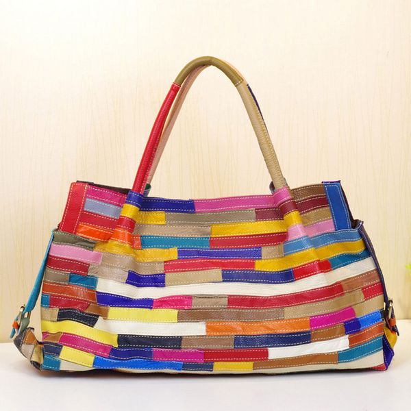 women's bag genuine leather handbags women bags patchwork messenger women's shoulder bag leather handbags
