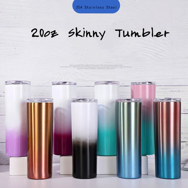 8 colors 20oz skinny tumbler with gradient gradual color stainless steel insulated vacuum straight cup with lid straw metallic coffee mugs
8 colors 20oz skinny tumbler with gradient gradual color stainless steel insulated vacuum straight cup with lid straw metallic coffee mugs