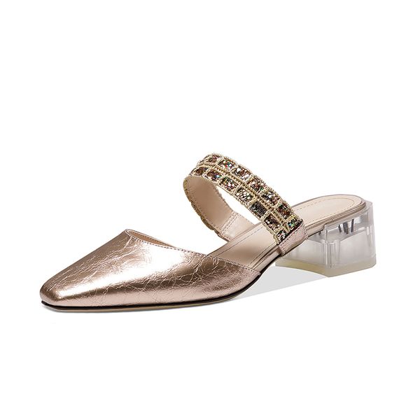 sweet genuine leather women mules square toe med heels slippers 2020 spring summer wedding shoes woman crystal heels, Black
sweet genuine leather women mules square toe med heels slippers 2020 spring summer wedding shoes woman crystal heels, Black