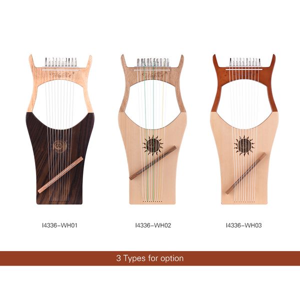 new 10-string wooden lyre harp nylon strings spruce oard beech wood backboard string instrument with carry bag
new 10-string wooden lyre harp nylon strings spruce oard beech wood backboard string instrument with carry bag