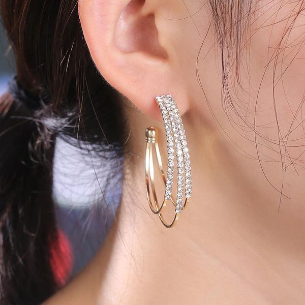 fashion exaggerated c-shaped ear ring geometric circle rhinestone earrings metal big circle for women ear jewelry gift, Golden;silver
fashion exaggerated c-shaped ear ring geometric circle rhinestone earrings metal big circle for women ear jewelry gift, Golden;silver