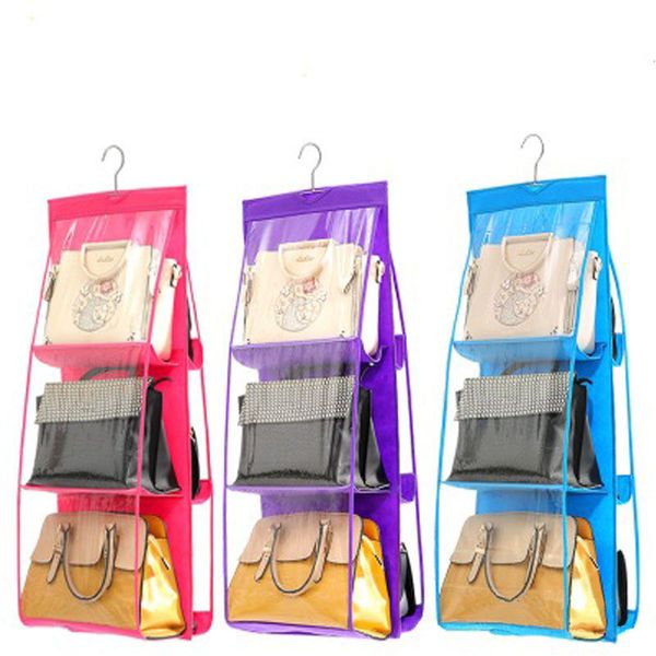 new 6 pocket folding hanging handbag purse storage large clear holder anti-dust organizer rack hook hanger 8 color
new 6 pocket folding hanging handbag purse storage large clear holder anti-dust organizer rack hook hanger 8 color