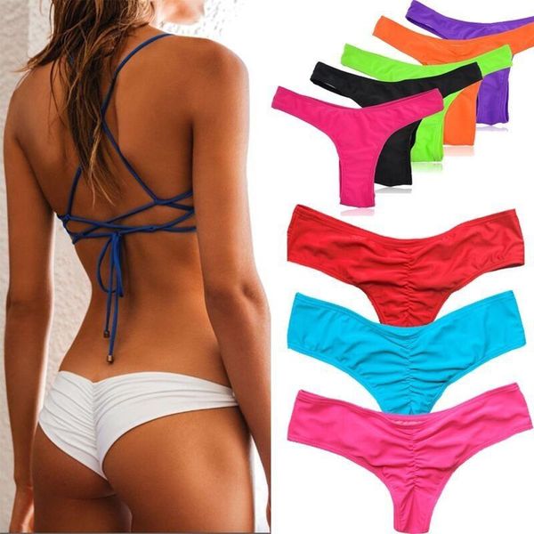 bikinis bottom pure color brazilian t-back semi v thong swimwear swimsuit bathing suit bathers
bikinis bottom pure color brazilian t-back semi v thong swimwear swimsuit bathing suit bathers