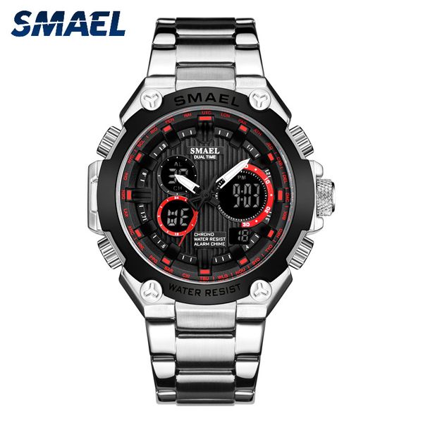 quartz watches stainless steel smael watches waterproof dual time clock 1363 reloj hombre waterproof quartz watch men, Slivery;brown
quartz watches stainless steel smael watches waterproof dual time clock 1363 reloj hombre waterproof quartz watch men, Slivery;brown