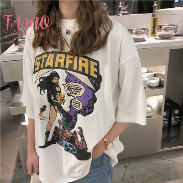 simple cartoon character printed casual vintage basic all match cotton 2019 summer fashion short sleeve o neck t shirts, White
simple cartoon character printed casual vintage basic all match cotton 2019 summer fashion short sleeve o neck t shirts, White