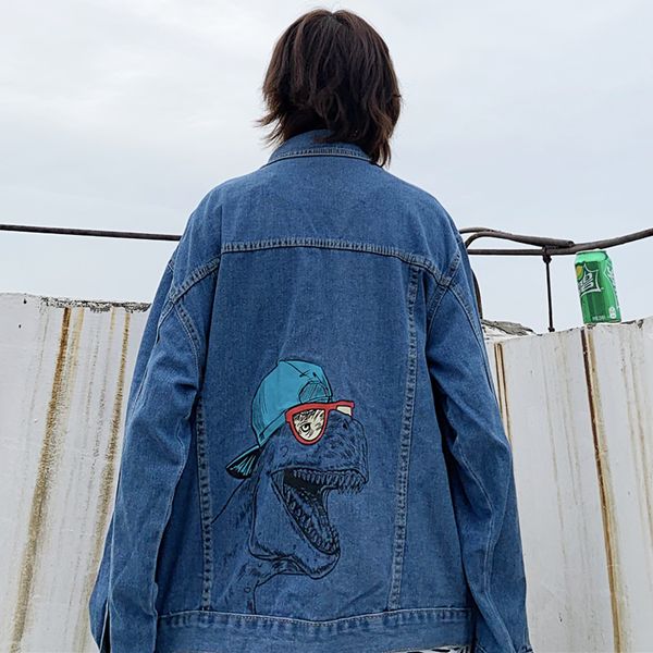 new autumn jacket for women vintage denim jacket cotton cartoon dinosaur denim loose large pocket single breasted, Black;brown
new autumn jacket for women vintage denim jacket cotton cartoon dinosaur denim loose large pocket single breasted, Black;brown