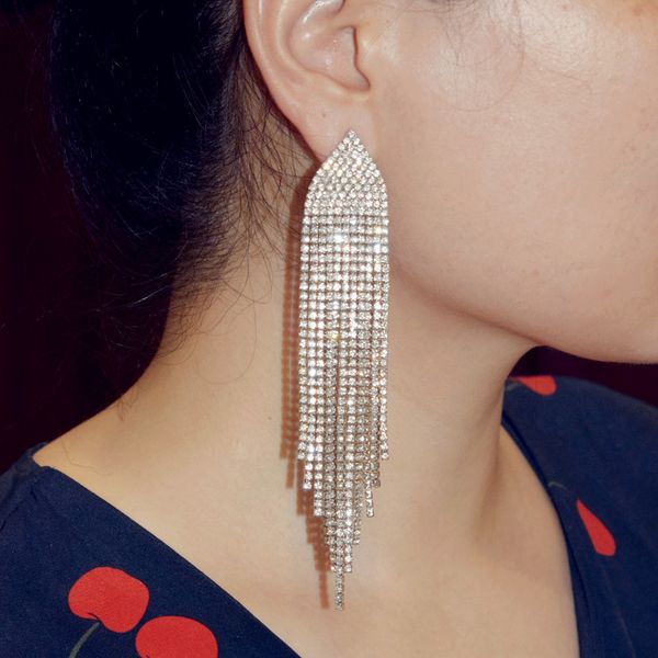 stunning shiny rhinestone tassel dangle earrings for women fashion jewelry evening long dress statement earrings accessories, Golden
stunning shiny rhinestone tassel dangle earrings for women fashion jewelry evening long dress statement earrings accessories, Golden