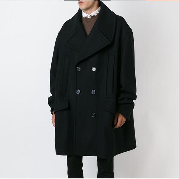 s-6xl 2019 autumn winter men's woolen jackets super loose coat in long double-breasted large lapel black outerwear wool coats
s-6xl 2019 autumn winter men's woolen jackets super loose coat in long double-breasted large lapel black outerwear wool coats