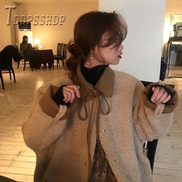 2019 2 side can wear korean kawaii women coat imitation lambswool female jacket, Black;brown
2019 2 side can wear korean kawaii women coat imitation lambswool female jacket, Black;brown