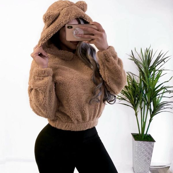 autumn female pullover solid color fashion hooded sweater winter women fluffy sweater bear ear hoody sweatershirt, White;black
autumn female pullover solid color fashion hooded sweater winter women fluffy sweater bear ear hoody sweatershirt, White;black