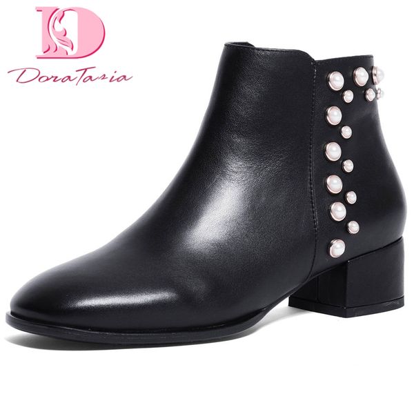 doratasia 2020 elegant big size 44 genuine leather pearls fashion woman shoes boots women square heels ankle boots female, Black
doratasia 2020 elegant big size 44 genuine leather pearls fashion woman shoes boots women square heels ankle boots female, Black