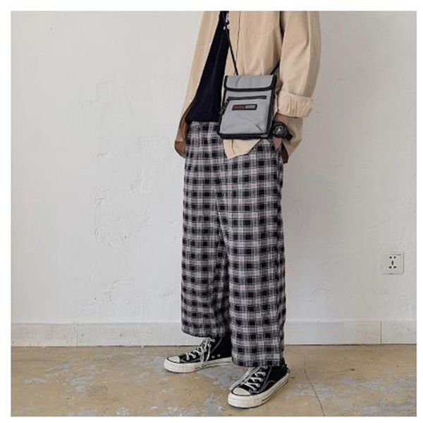 men vintage cotton linen loose wide leg plaid pant male streetwear hip hop harem trousers jogger sweatpants lovers casual pants, Black
men vintage cotton linen loose wide leg plaid pant male streetwear hip hop harem trousers jogger sweatpants lovers casual pants, Black