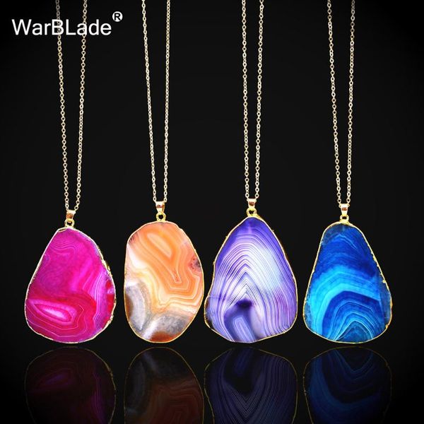 warblade 2020 new natural stone crystal cut pendant necklace fashion quartz gold color stone necklaces for women jewelry gift, Silver 
warblade 2020 new natural stone crystal cut pendant necklace fashion quartz gold color stone necklaces for women jewelry gift, Silver