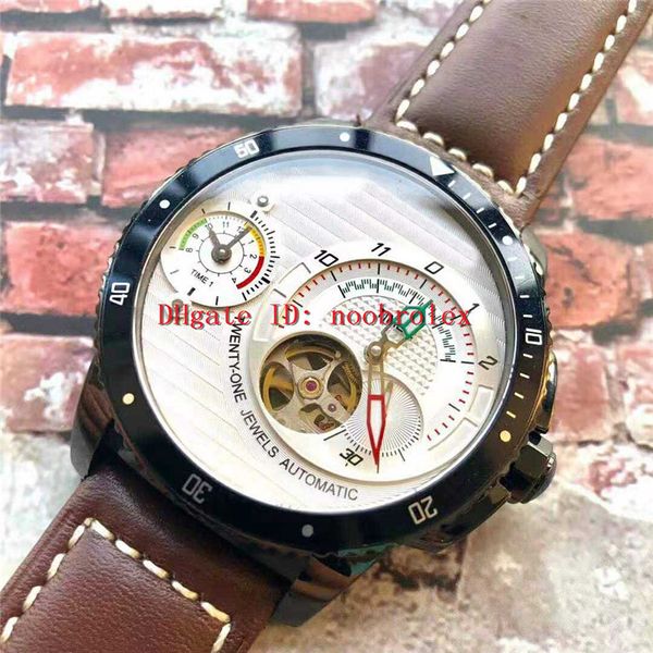 new calibre mens watch gmt travel sport watch import double automatic movement adlc carbon coating case sapphire crystal leather strap, Slivery;brown
new calibre mens watch gmt travel sport watch import double automatic movement adlc carbon coating case sapphire crystal leather strap, Slivery;brown