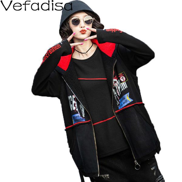 vefadisa knitting cotton vest coat 2019 winter hooded woman vest letter printing streetwear waistcoat female black qyf1083, Black;white
vefadisa knitting cotton vest coat 2019 winter hooded woman vest letter printing streetwear waistcoat female black qyf1083, Black;white