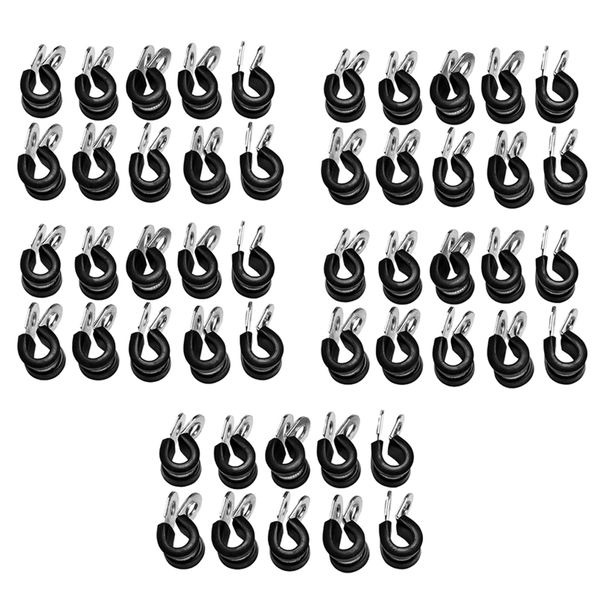 50pcs 3/8 inch rubber cushioned insulated clamps, stainless steel cable clamp, pipe/ wire cord installation clamps
50pcs 3/8 inch rubber cushioned insulated clamps, stainless steel cable clamp, pipe/ wire cord installation clamps