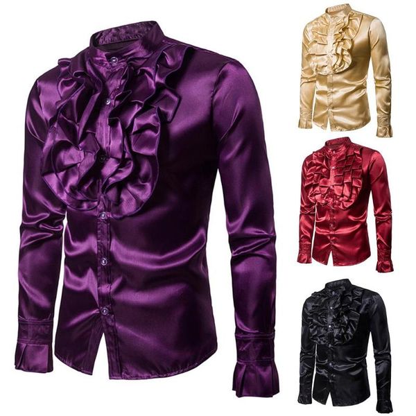 men autumn winter solid color stand collar jabot long sleeve shirt party costume blouse, White;black
men autumn winter solid color stand collar jabot long sleeve shirt party costume blouse, White;black