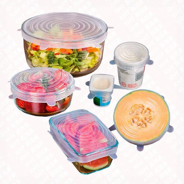 6pcs/set silicone stretch lids reusable wrap covers keeping fresh seal bowl stretchy wrap cover kitchen cookware
6pcs/set silicone stretch lids reusable wrap covers keeping fresh seal bowl stretchy wrap cover kitchen cookware