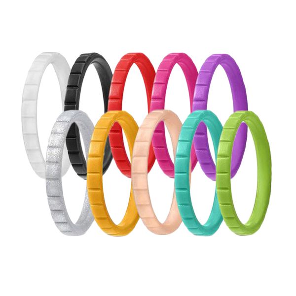 10pcs women men's 3mm wide flexible rubber silicone wedding finger ring band sports jewelry, Golden;silver
10pcs women men's 3mm wide flexible rubber silicone wedding finger ring band sports jewelry, Golden;silver