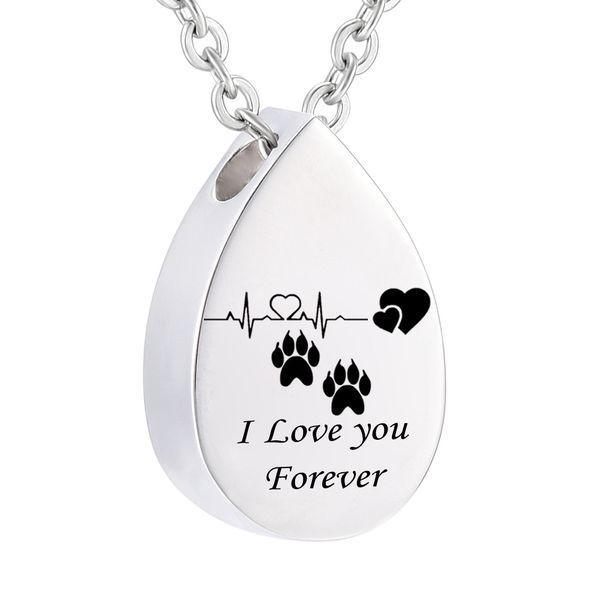 memorial jewelry cremation urn ashes pet cat pendant stainless steel teardrop keepsake memorial charms paw print pendant, Silver
memorial jewelry cremation urn ashes pet cat pendant stainless steel teardrop keepsake memorial charms paw print pendant, Silver
