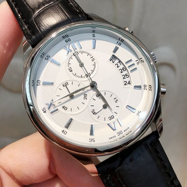 all subdials work fashion casual man chronograph watch black brown leather watch male wristwatches swatch japan movement quartz, Slivery;brown
all subdials work fashion casual man chronograph watch black brown leather watch male wristwatches swatch japan movement quartz, Slivery;brown