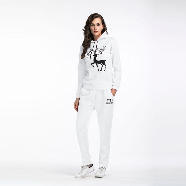 2018 new products autumn and winter hooded plus velvet sports suit snowflake deer print christmas womenswear, Black
2018 new products autumn and winter hooded plus velvet sports suit snowflake deer print christmas womenswear, Black