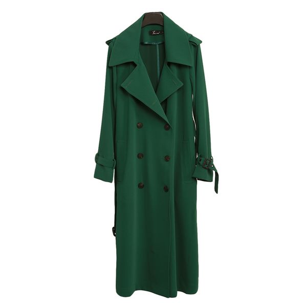 women's outwear green long length turn down collar button double breasted solid full sleeve sashes feshion 2019, Tan;black
women's outwear green long length turn down collar button double breasted solid full sleeve sashes feshion 2019, Tan;black
