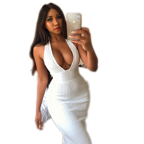 Halter Backless Sexy Knitted Pencil Dress Women White Off Shoulder Long Bodycon Party Dress Elegant Autumn Winter Dress
Halter Backless Sexy Knitted Pencil Dress Women White Off Shoulder Long Bodycon Party Dress Elegant Autumn Winter Dress