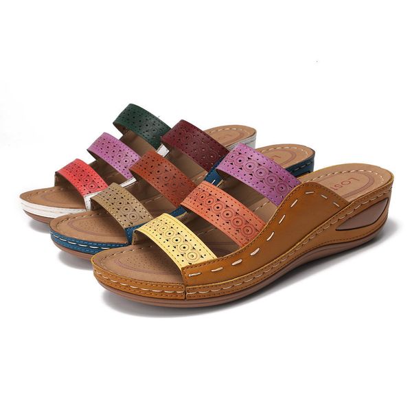 large size sandals female 2020 summer one-character outside slippers slope middle heel color matching women's shoes, Black
large size sandals female 2020 summer one-character outside slippers slope middle heel color matching women's shoes, Black