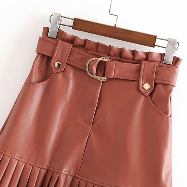 new fashion trend of autumn women's wear in 2019 small pleated imitation leather mini-step cake skirt, Black
new fashion trend of autumn women's wear in 2019 small pleated imitation leather mini-step cake skirt, Black